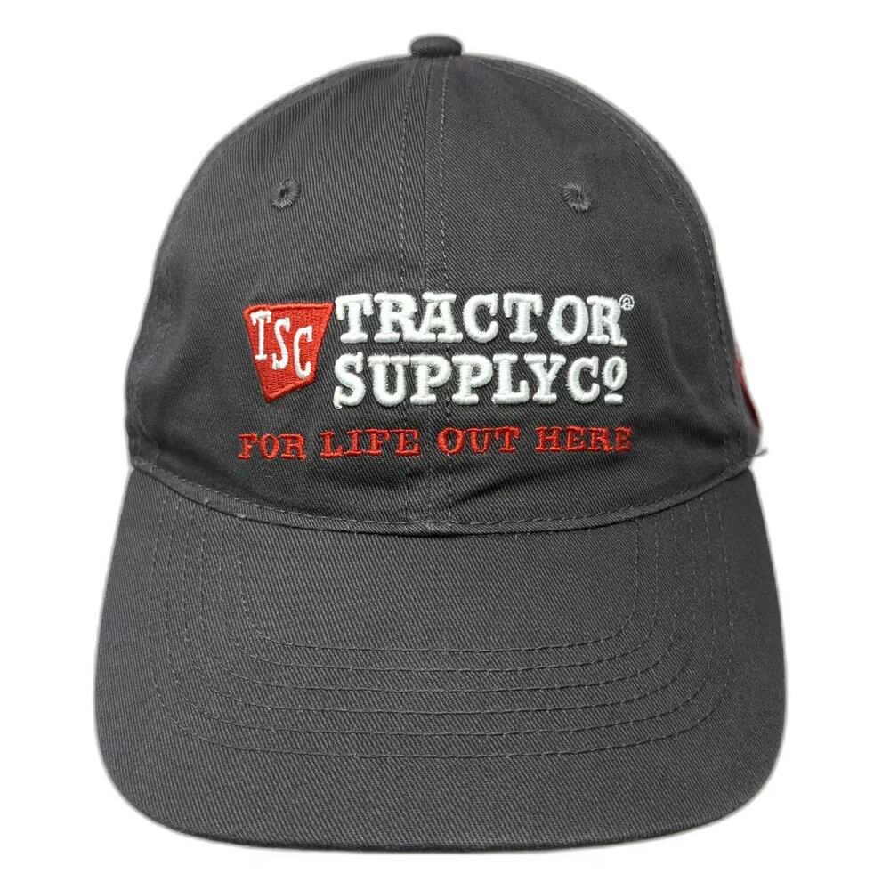 Tractor Supply Co Baseball Cap Gray One Size For Life Out Here Slideback Hat
